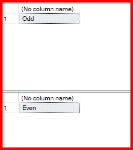 Picture showing the output of iif function in sql server